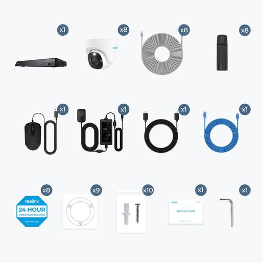 REOLINK NVR snimač NVS16-8MD8 – 4K, 8MP, 16 kanala, 4TB HDD, 8× kamera PoE