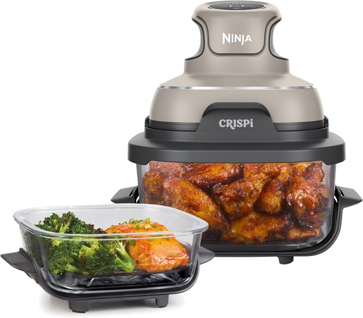NINJA prenosna friteza na vrući zrak FN101EUST CRISPi 4u1,  1700 W, 3.8 L/ 1.4 L, bež-crna