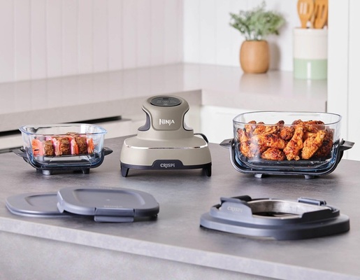 NINJA prenosna friteza na vrući zrak FN101EUST CRISPi 4u1,  1700 W, 3.8 L/ 1.4 L, bež-crna