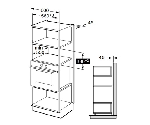MIDEA ugradbena mikrovalna pećnica MBMTG925H-BK, 1200 W, 25 L, Crna