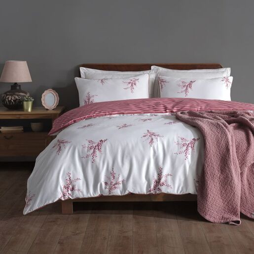 Meltem roza pamučna bračna posteljina GH Textile