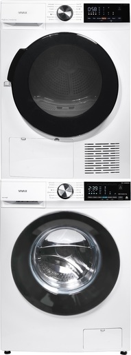 VIVAX HOME sušilica CDR-0816MHP + mašina za veš WFL-140816PMI + vezni element SKM-10