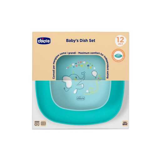 CHICCO  set tanjura za jelo 12m+, Blue