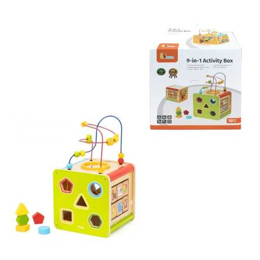 VIGA 44800 DRVENA AKTIVITI KUTIJA 9IN1