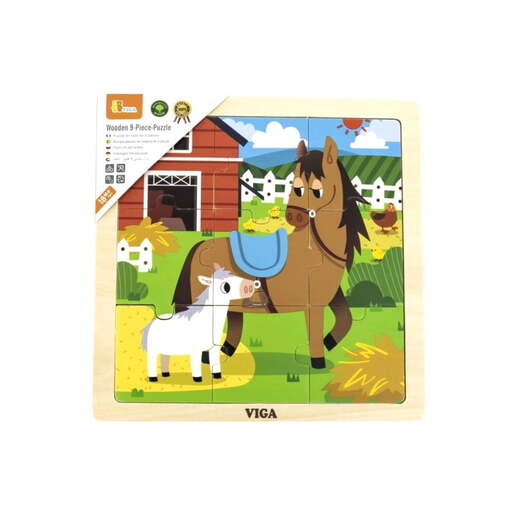 VIGA 44624 DRVENE PUZZLE KONJ-9 KOM