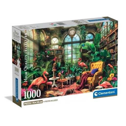 CLEMENTONI CL39936  PUZZLE 1000 KNJIŽNICA U STAKLENIKU