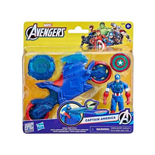 AVENGERS  4IN CAP SHIELD SHOT CYCLE FIGURE G0889