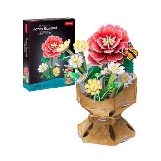 CUBIC FUN CBF233020 CUBIC FUN PUZZLE FLOWER BOUQUET - CAMELLIAW3302h