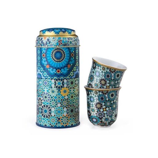 Images d'Orient   Limena kutija sa dva fildžana Moucharabieh Blue, 90ml