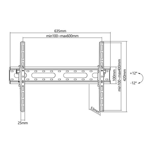 STELL Zidni nosač SHO 4420 nagib, 37''-70'', VESA 600x400