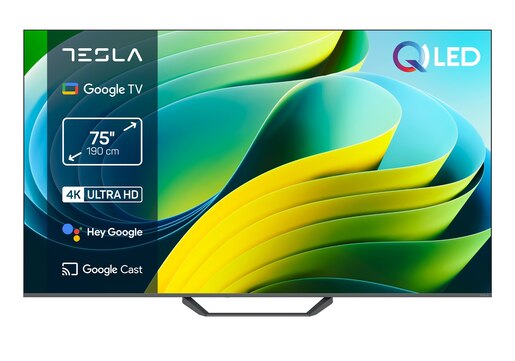 TESLA LED televizor 75E655GUS, 4K Ultra HD, Smart TV, Google TV™, Crni