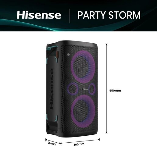 Hisense PARTY ROCKER ONE, 300W, 15h baterija, Wirelles charger phone, Light effect, Bluetooth 5.0, IPX4 vodootporan, Karaoke model