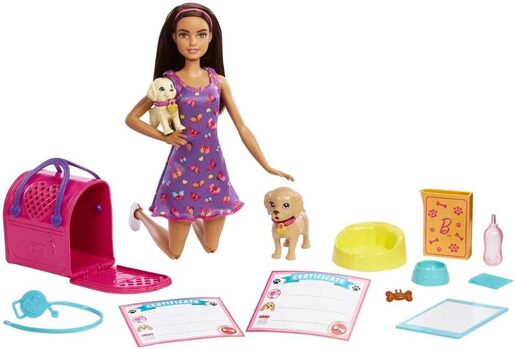 Barbie Pup Adoption – set za udomljavanje štenaca + lutka