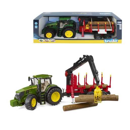 BRUDER 3154 JOHN DEERE TRAKTOR I ŠUMSKA PRIKOLICA