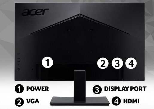 ACER monitor V277, 27, FullHD, IPS, 250 cd/m2, Adaptive Sync, VGA, HDMI, DP, 75Hz, 4ms