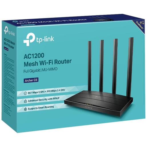 TP-LINK Wireless Router, AC1200, MU-MIMO, DualBand, up to 1167 Mbbps - Archer C6 v3.2