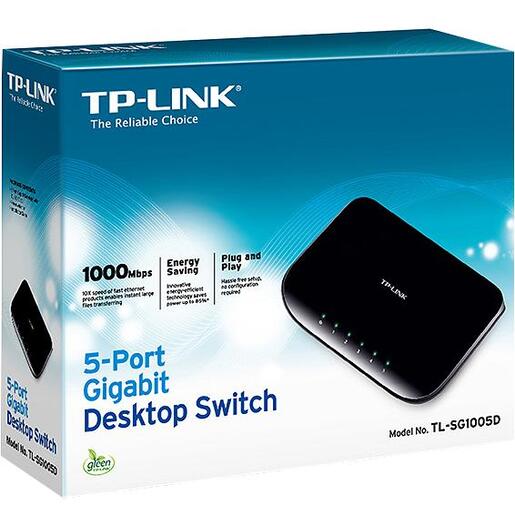 TP-LINK 5-Portni desktop switch, 5 x 10/100/1000 - TL-SG1005D