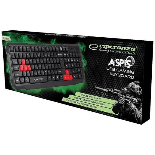 Esperanza Tipkovnica , gaming, USB, Aspis Red - EGK102R