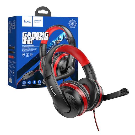 hoco. Slušalice sa mikrofonom, gaming, 3.5 mm, crvena - W103 Magic tour, Red