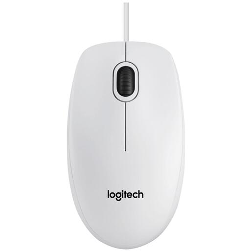 Logitech Miš optički, 800 dpi, 3 tipke, USB - B100 White