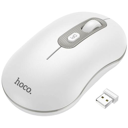 hoco. Miš bežični, optički, 1600 dpi, 2.4 GHz, USB nano - GM21 Platinum White/Gray
