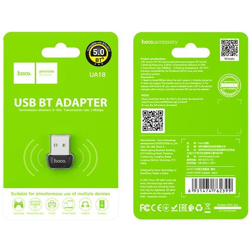hoco. Adapter USB to Bluetooth v5.0, UA18 - UA18