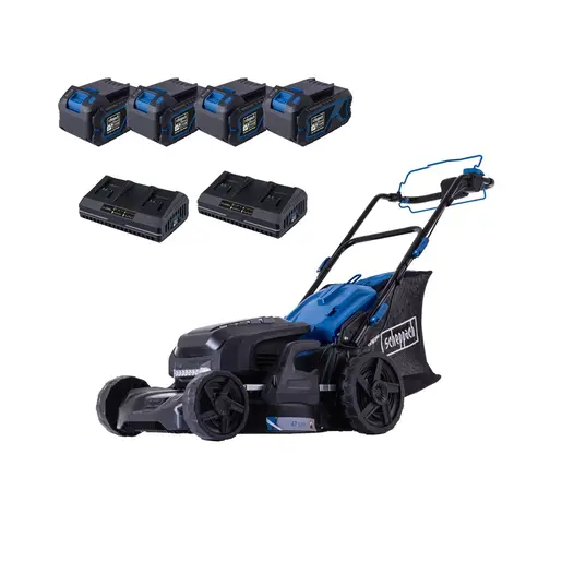 Scheppach samohodna aku kosačica kosilica Brushless IXES BC-MP470-X – SET XLx2 4x4Ah