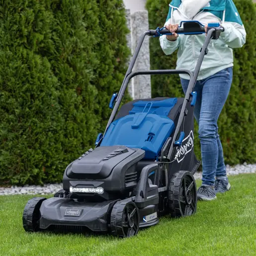 Scheppach samohodna aku kosačica kosilica Brushless IXES BC-MP470-X – SET XLx2 4x4Ah