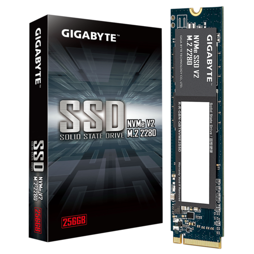 GIGABYTE SSD 256GB NVMe SSD V2 M.2 2280, PCI-Express 3.0 R: 3200MB/s, W: 1200MB/s