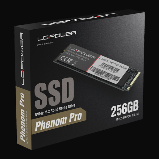 LC-POWER SSD 256GB NVMe M.2 SSD Phenom Pro Series R: 3000MB/s, W: 1000MB/s