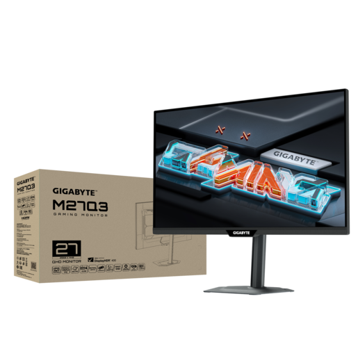 GIGABYTE monitor M27Q3 gaming USB Type C, 27, QHD, IPS, 400 cd/m2, nVidia G Sync, HDR400, DP, HDMI, 320Hz, 1ms