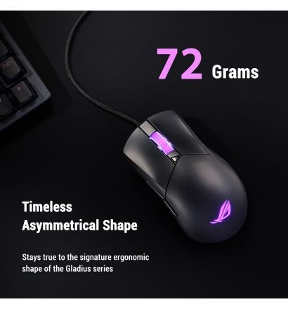ASUS miš ROG GLADIUS III CORE, gaming, žičani, crni