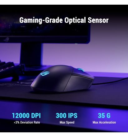 ASUS miš ROG GLADIUS III CORE, gaming, žičani, crni