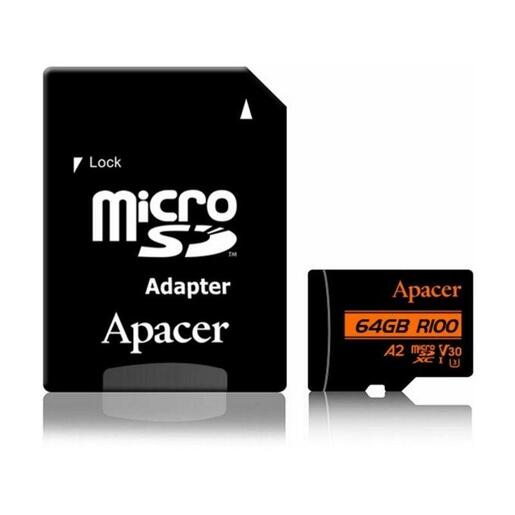 APACER microSDHC/SDXC 64GB UHS-I U1 V10 A1 R100MB/sAdapter