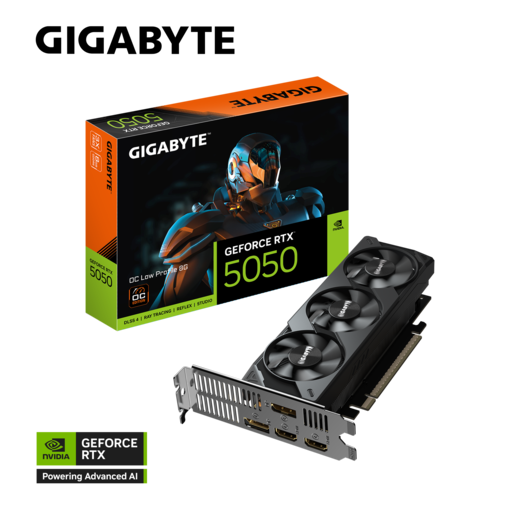 GIGABYTE grafička kartica nVidia GeForce RTX 5050 OC Lower Profile 8GB GDDR6, 128-bit, 2x DP, 2x HDMI