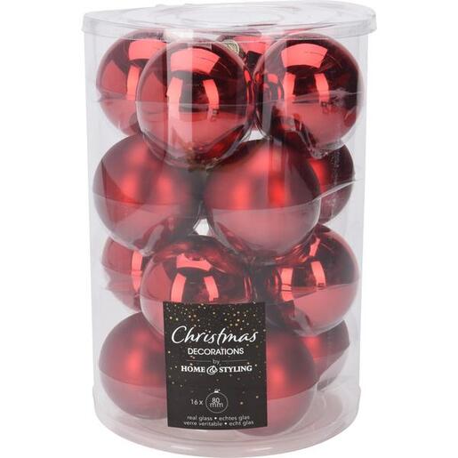 Koopman novogodišnje kugle 8cm set 16/1 crvena