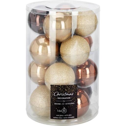 Koopman novogodišnje kugle 8cm set 16/1 amber