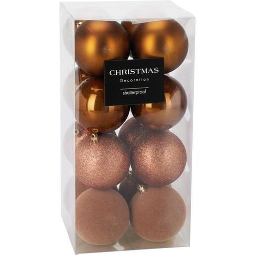 Koopman novogodišnje kugle 8 cm set 16/1 – smeđe