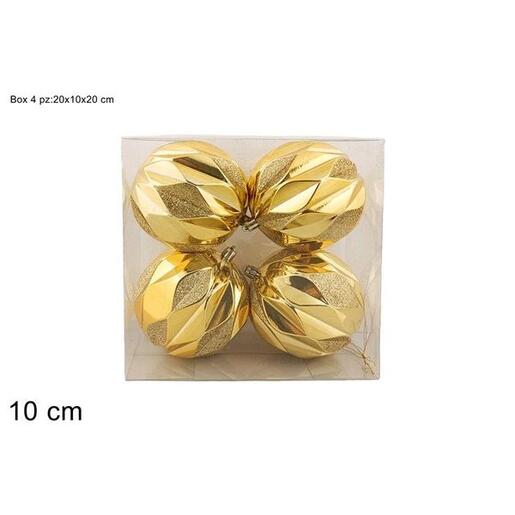 Due Esse novogodišnje kugle 10 cm set 4/1 – zlatne (PVC)