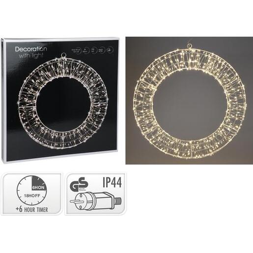 Koopman novogodišnji vijenac 50 cm – 720 LED topla bijela