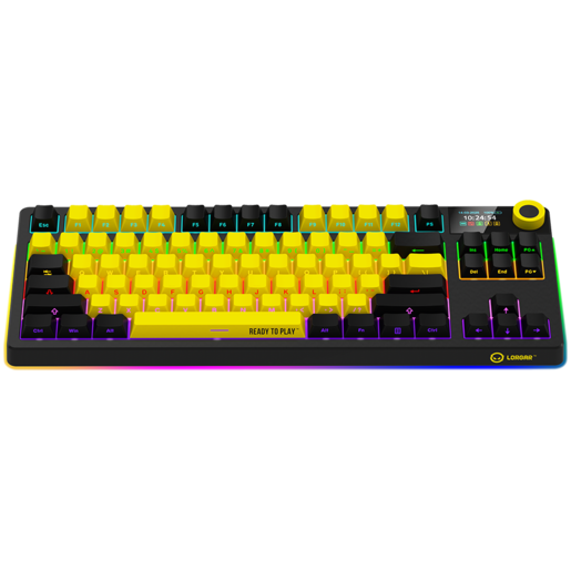 LORGAR tastatura KBP70TKLW gaming, mehanička bežična TKL Pro, crno žuta, EN layout