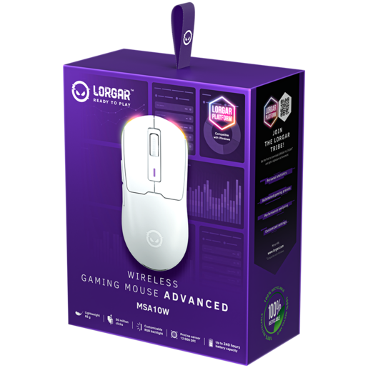LORGAR miš MSA10W, bežični Gaming Advanced, bijeli