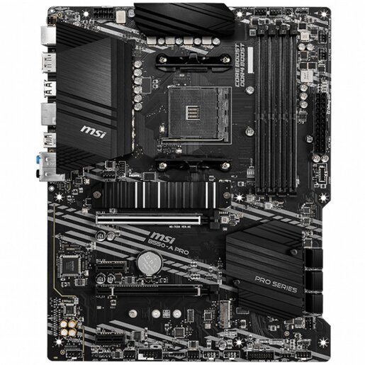 MSI matična ploča B550-A PRO (AM4, 4xDDR4, 1xPCI-Ex16, 2xPCI-Ex1, USB3.2, 6xSATA III,2xM.2, DP, HDMI) ATX Retail