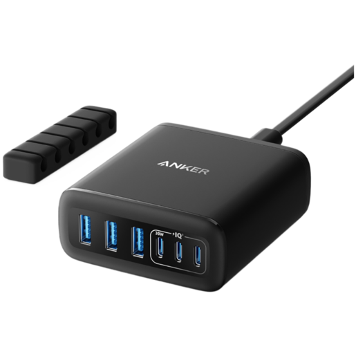 Anker punjač (112W, 6 portova, GaN) crni