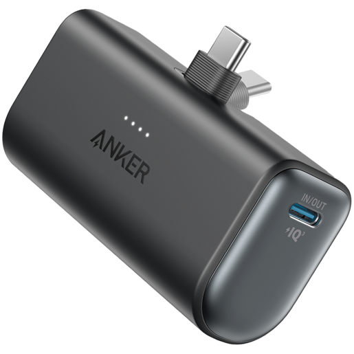 Anker Nano Power Bank (22,5 W, ugrađeni USB-C konektor) crne boje