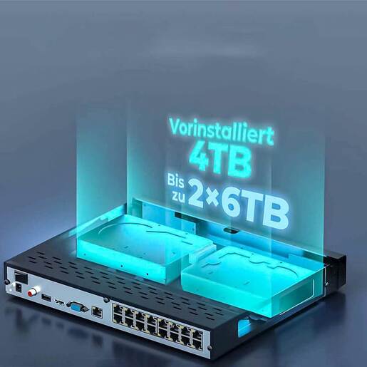 REOLINK NVR snimac NVS16 16MP, 16 kanalni POE, 4TB HDD, 24/7 snimanje