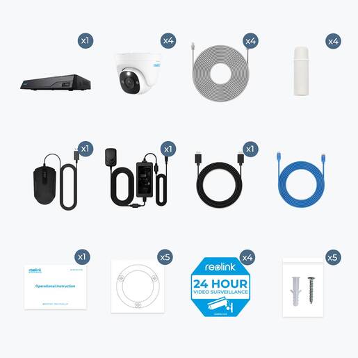 REOLINK NVR snimac  NVS8-12MD4 4k, 12MP, 8 kanalni NVR, 2TB HDD, 4x POE kamera