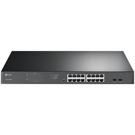TP-Link TL-SG1218MPE 16-Port Gigabit PoE+ Easy Smart Switch,16 Gigabit PoE+ RJ45 Ports,2 x SFP, 2× combo gigabit SFP slots,802.3at/af,250W PoE Power,1U 19-inch Rack-mountable Steel Case