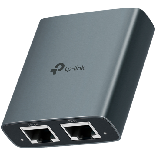 TP-Link EH210 1 to 2 Gigabit Ethernet Splitter, 3 x RJ45 1Gbps Ports, 1 x USB-C Power Supply Port, Aluminum Alloy Case