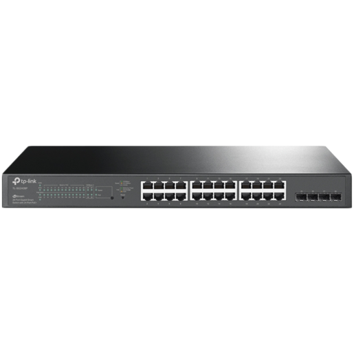 TP-Link SG2428P Omada 28-Port Gigabit Smart Switch with 24-Port PoE+, 24× Gigabit 802.3af/at PoE+ ports and 4× Gigabit SFP slots, 250 W total PoE budget, Omada app